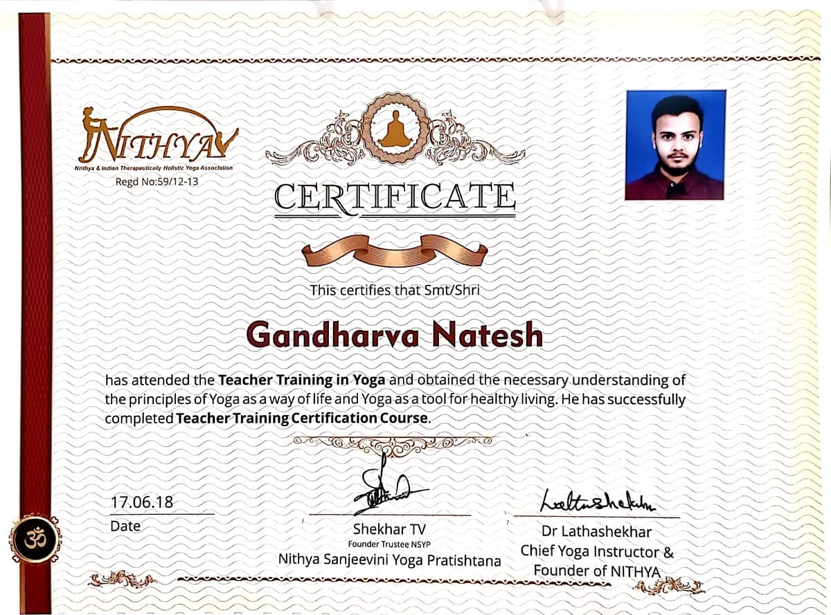 Teacher Training Certification — NITHYA Association